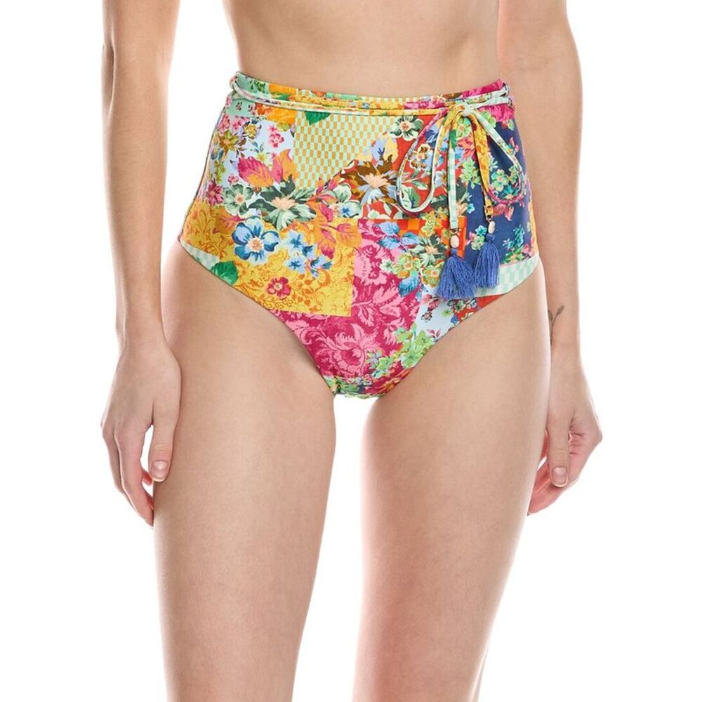 Monte And Lou Womens  Belted Retro Bikini Bottom, Pink